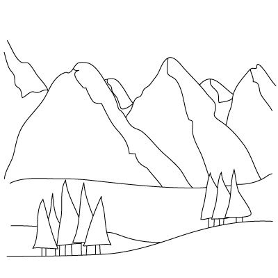 400x400 Photos Line Drawings Of Mountain Scenery,