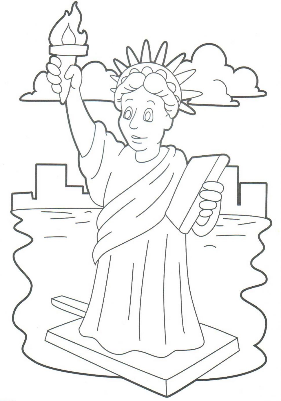 970x1381 Sport Statue Of Liberty Coloring Pages For Download And Print Free