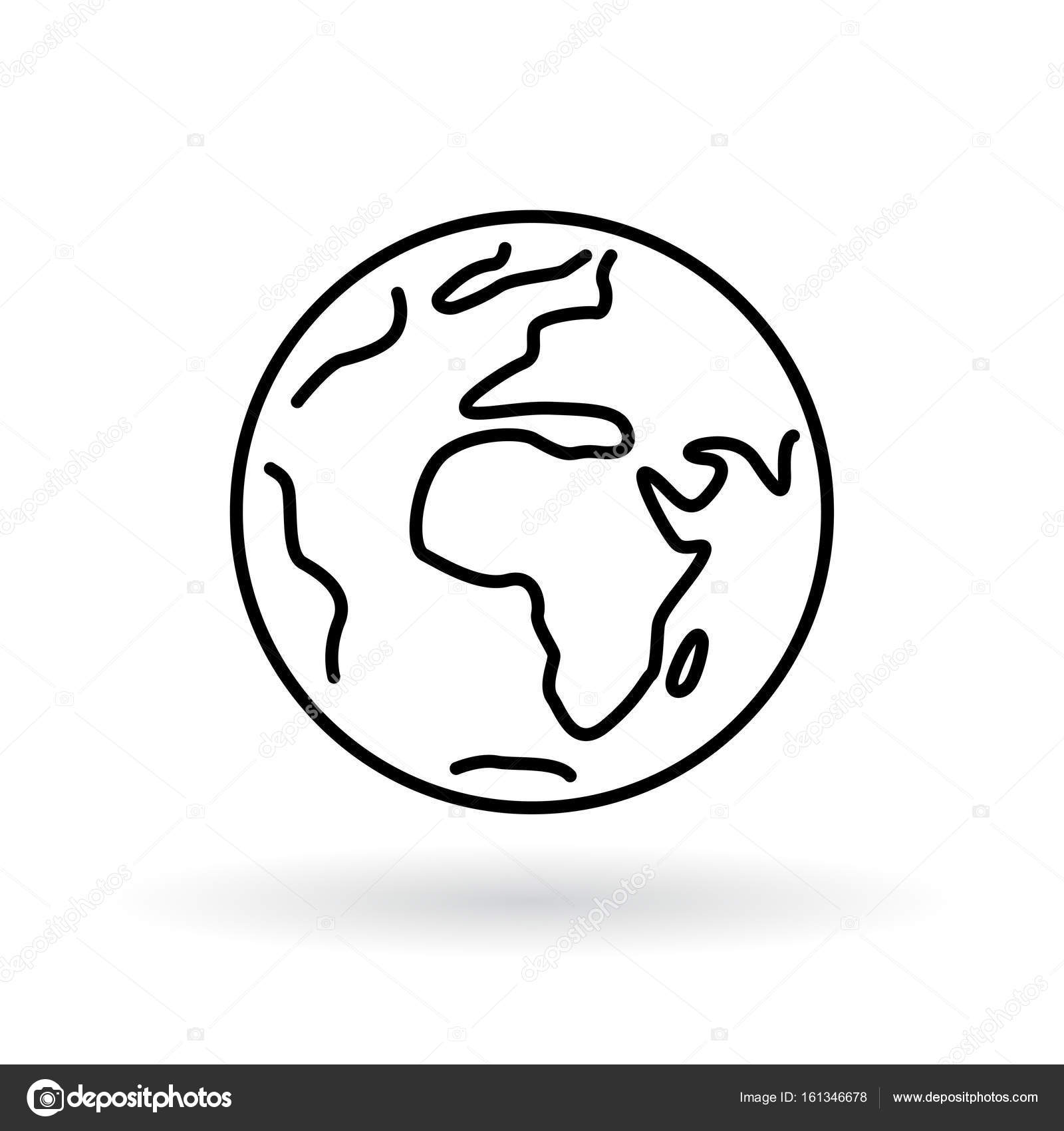 1600x1700 Simple Planet Icon. Earth Sign. World Symbol. Stock Vector