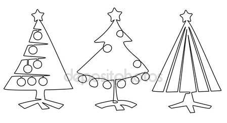 449x244 Christmas Tree One Line Drawing Stock Vector Agnieszka