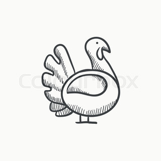 320x320 Turkey Sketch Icon For Web, Mobile And Infographics. Hand Drawn