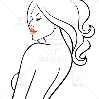 400x400 Outline Of Sexy Woman Royalty Free Vector Clip Art Image