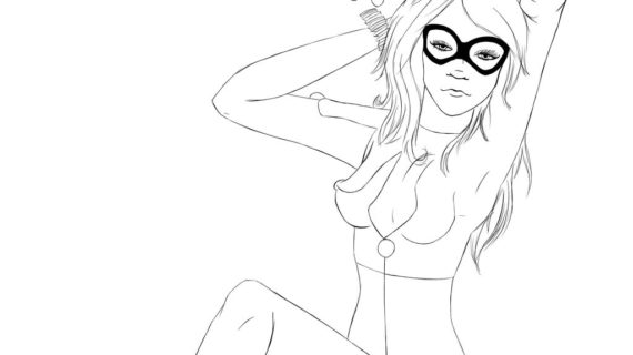 570x320 Pin Up Line Drawing 60 Sexy Pin Up Girl Sketches Sensual Art