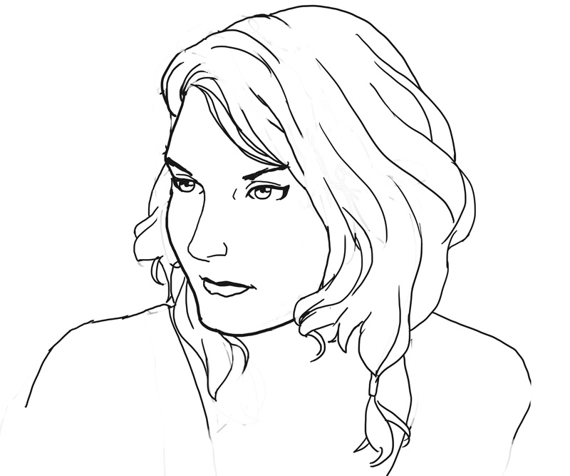 800x667 Female Portrait Line Art By Daeyeth