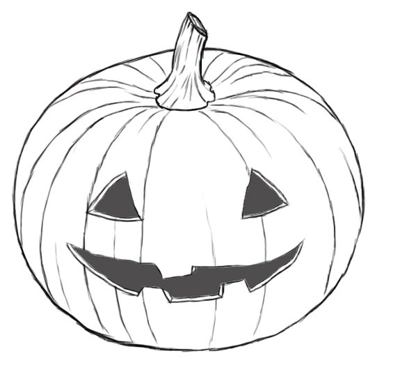 575x557 How To Draw A Pumpkin