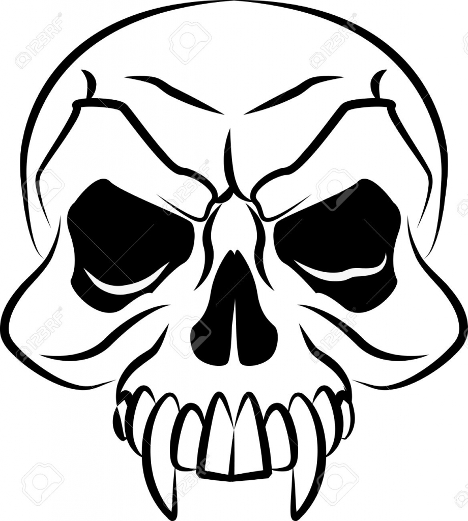 920x1024 Scary Skull Drawings Vector Scary Skulls Cliparts Stock Vector