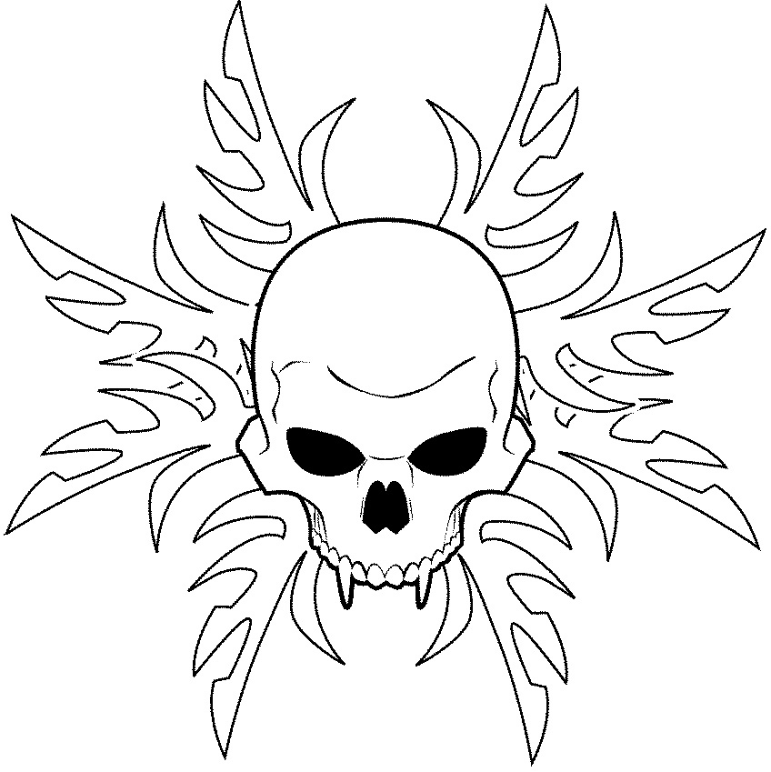 848x849 Tribal Skull Line Art By Stourangeau