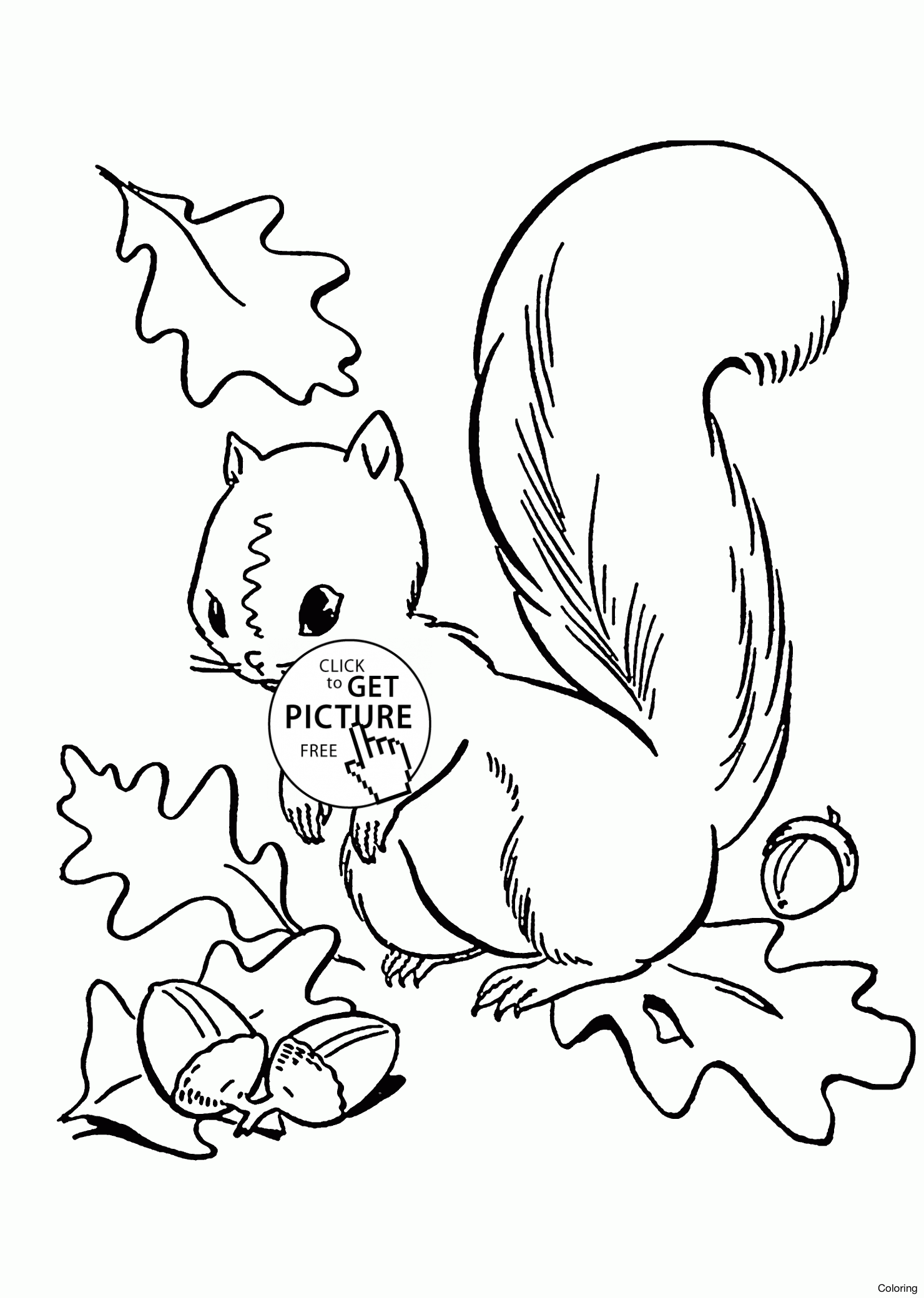 1480x2080 Fall Kids Coloring Pages Leaves And Cute Squirrel For Autumn Line