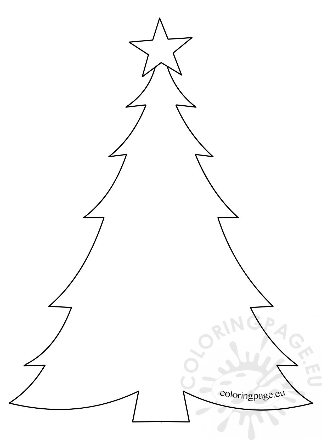 1231x1683 Christmas Tree Drawing Template