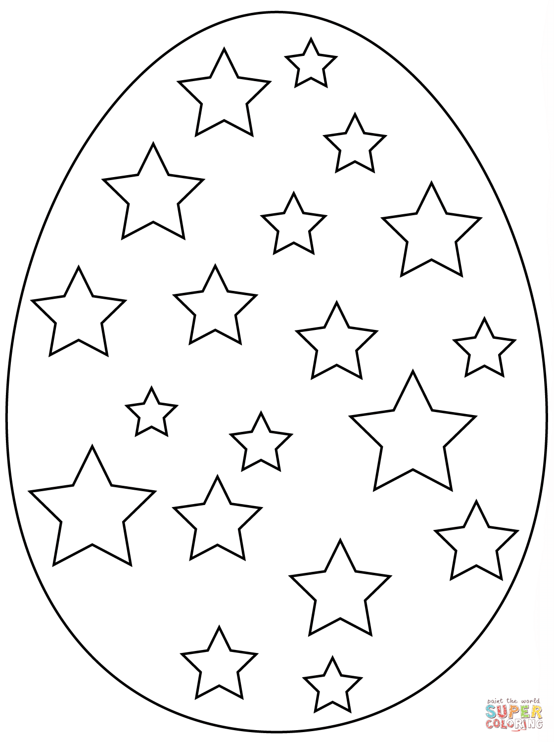 1120x1500 Easter Egg With Stars Coloring Page Free Printable Coloring Pages