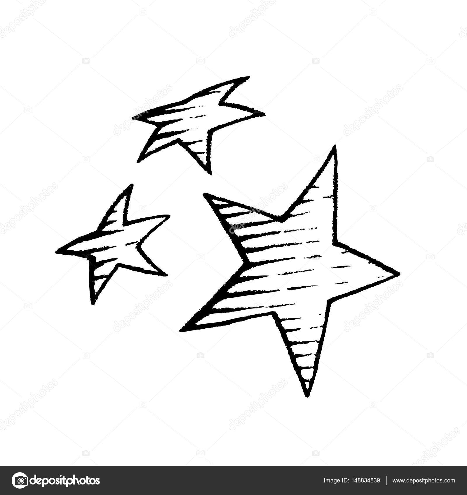 1600x1696 Vectorized Ink Sketch Of Stars Stock Vector Cidepix