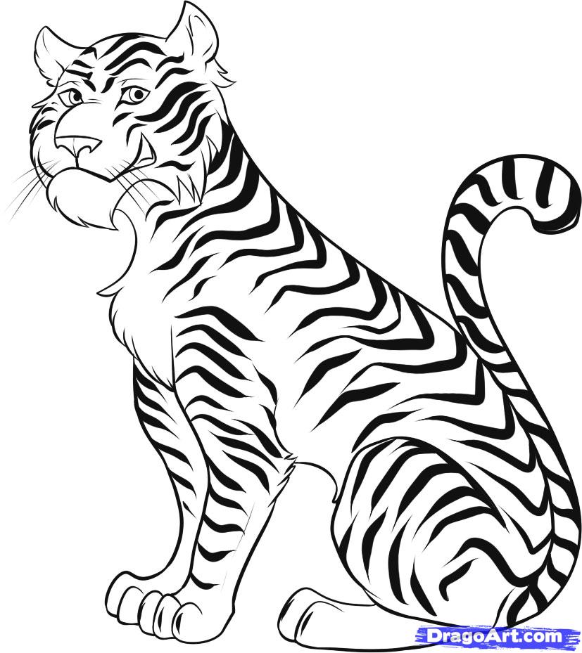 827x929 Cartoon Drawn Tiger Cartoon Drawn Tigers