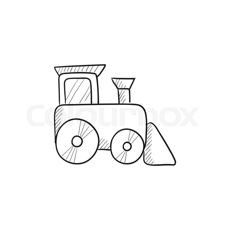 800x800 Toy Train Vector Sketch Icon Isolated On Background. Hand Drawn