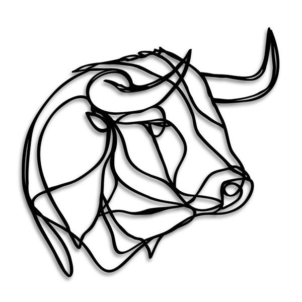 600x600 Bull Head Wooden Wall Art