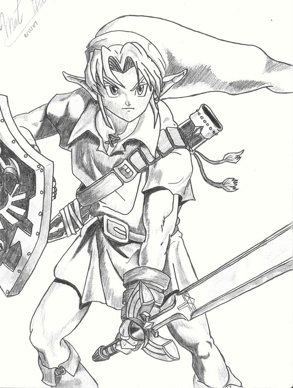 600x792 Link Zelda Ocarina Of Time By Matreeves