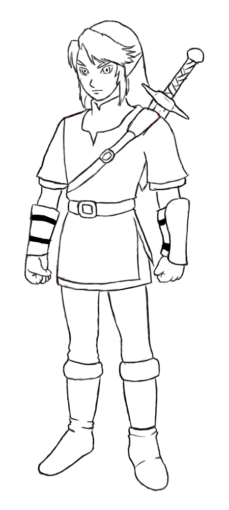 450x1000 How To Draw Link From Zelda