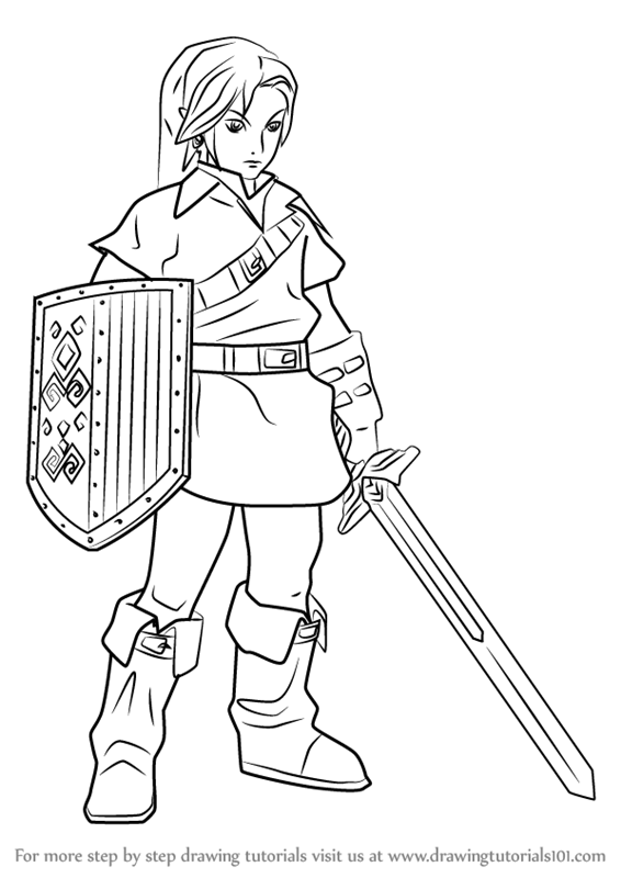 566x800 Learn How To Draw Link From Hyrule Warriors (Hyrule Warriors) Step