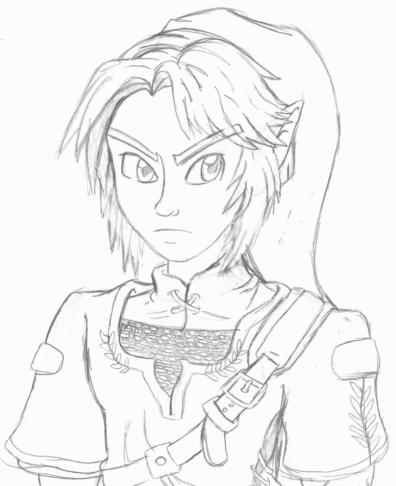 807x990 The Legend Of Zelda ~ Link Pencil Sketch By Th3antiguardian