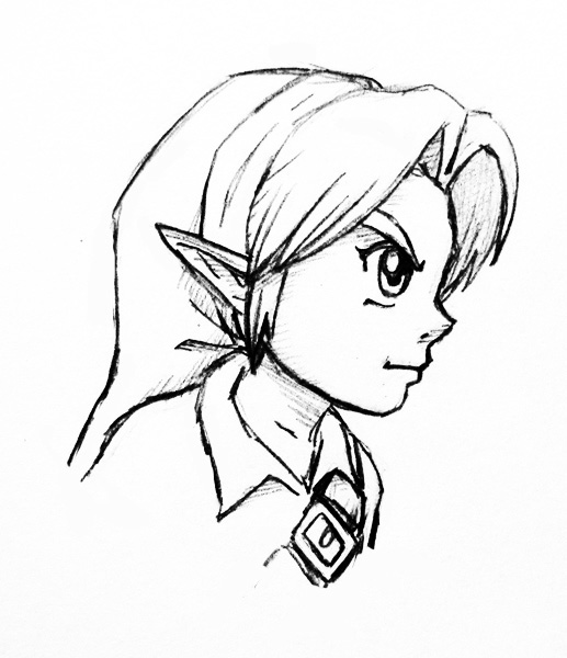 517x600 Young Link Profile Sketch By Left Handed Knight