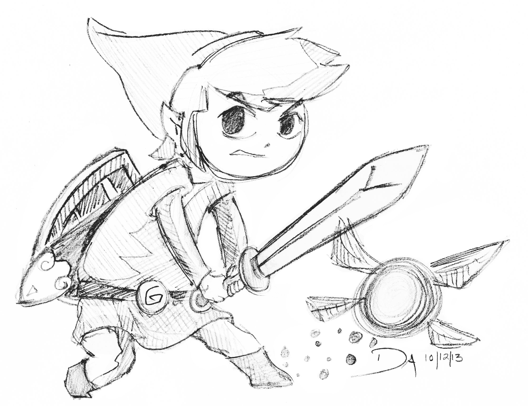 2228x1714 Cartoon Link Sketch By Screaminggoat