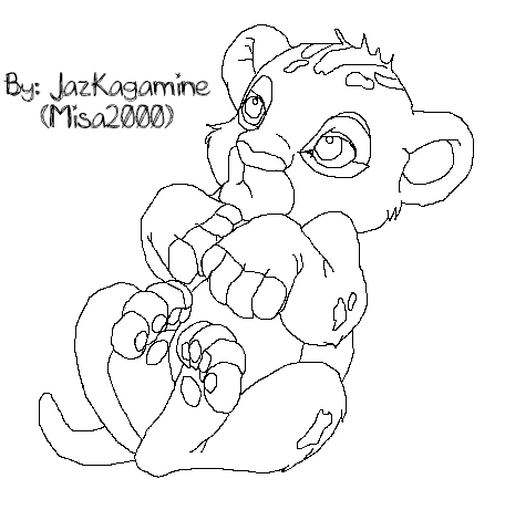 456x461 The Lion King Cub Lineart By Jazkagamine