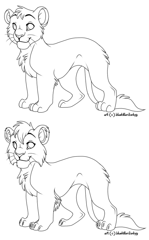 504x811 Color Me Lion Cub By Bluekillerdonkey