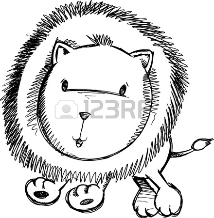 440x450 Cute Lion Cub Sketch Doodle Vector Art Royalty Free Cliparts