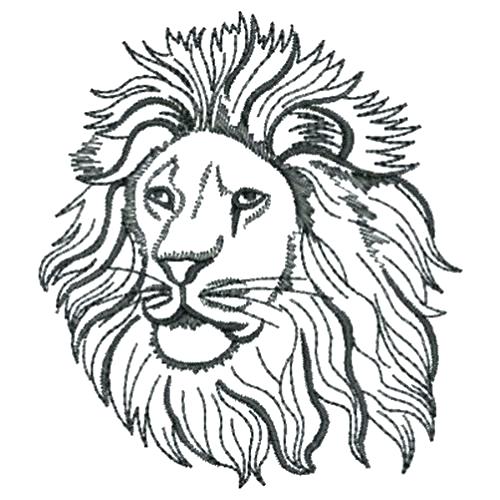500x500 Lion Drawing Outline