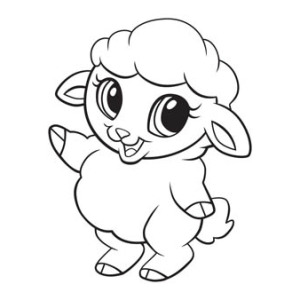 300x300 Kids Drawing A Lamb Coloring Page Coloring Sky