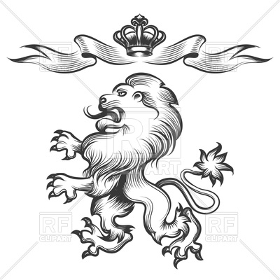 400x400 Hand Drawn Heraldic Lion Sketch With Crown Royalty Free Vector