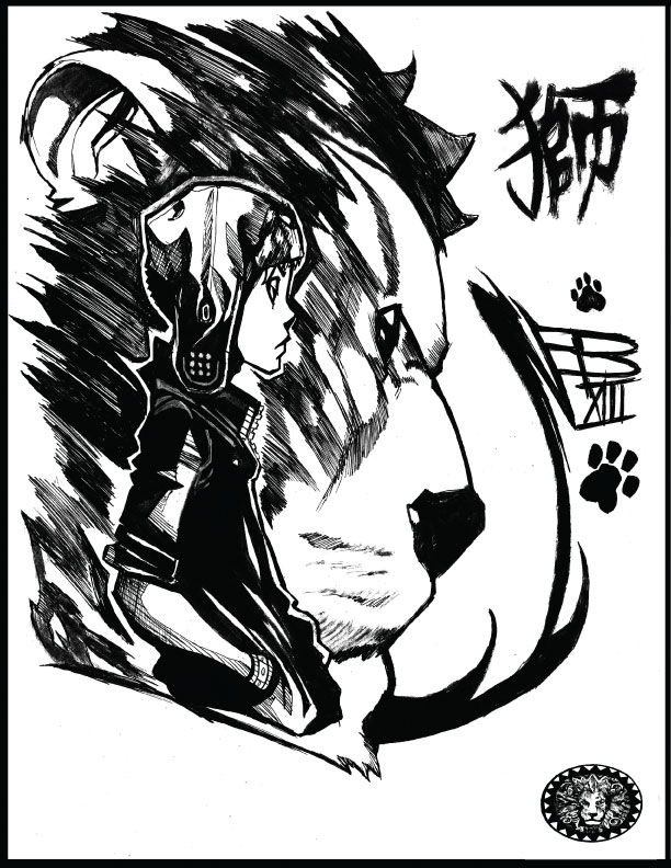 612x792 Lackadaisical Lion Brush Pen Sketch By Nikolasdraperivey