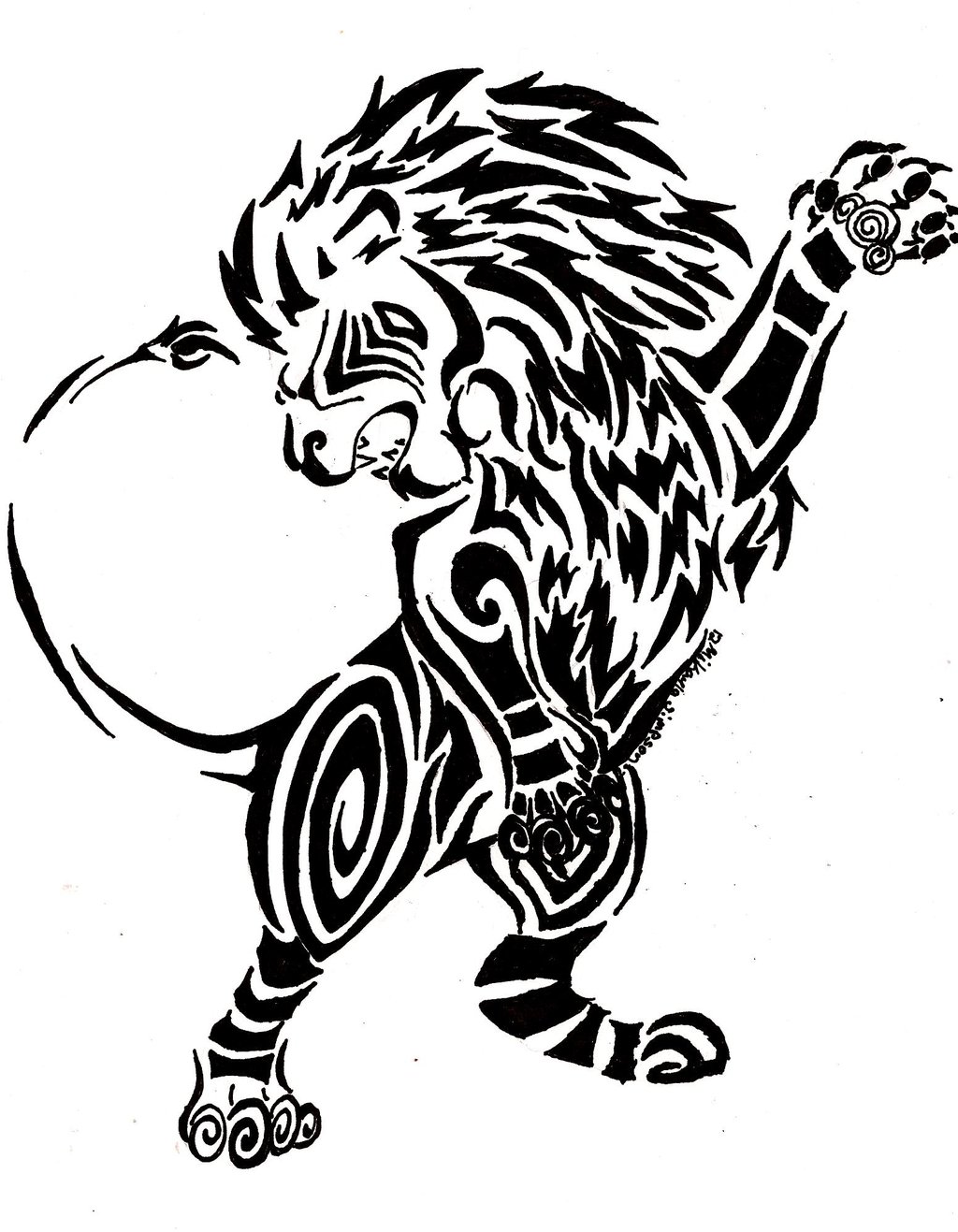 1024x1317 Lion Tribal By Windicious
