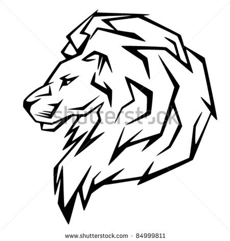 450x470 Lion Head Vector Illustration