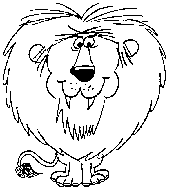 600x664 White Lion Clipart Black N White