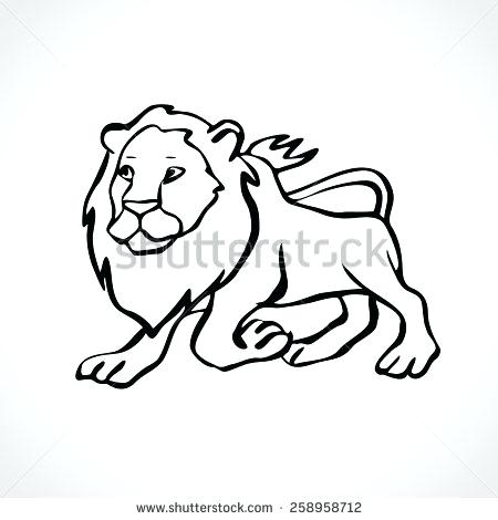 450x470 Lion Drawing Outline