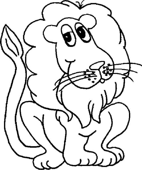 600x717 Cartoon Of Lion Coloring Page Color Luna
