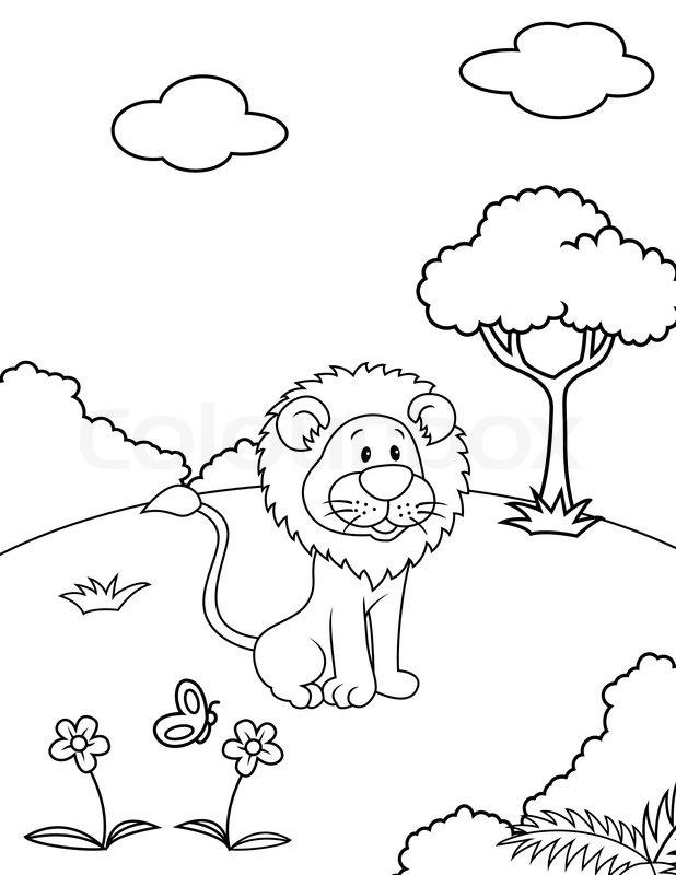 618x800 Lion Cartoon Stock Vector Colourbox