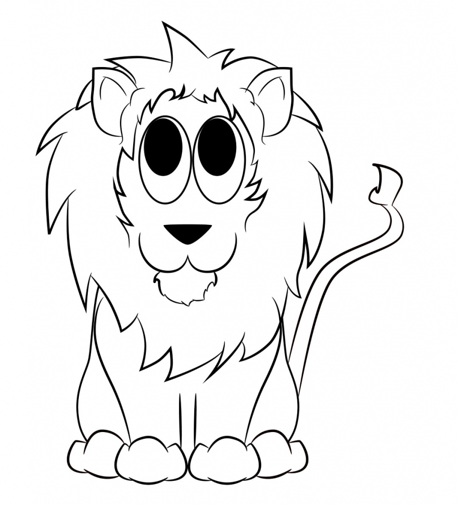 929x1024 Cartoon Drawing Of A Lion