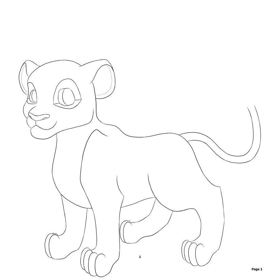 900x900 Image Gallery Lion Cub Line Drawing