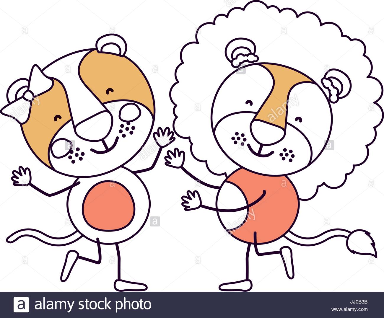 1300x1077 Silhouette Color Sections Caricature With Couple Of Lioness