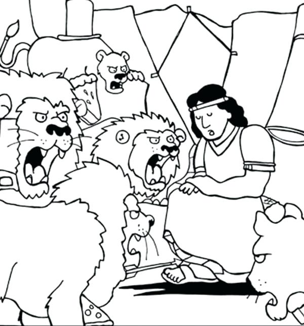 600x645 Daniel And The Lions Den Coloring Page In Addition To Thrown Into
