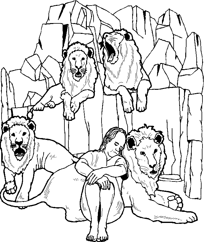 665x787 Daniel And The Lions Den Coloring Pages 501162