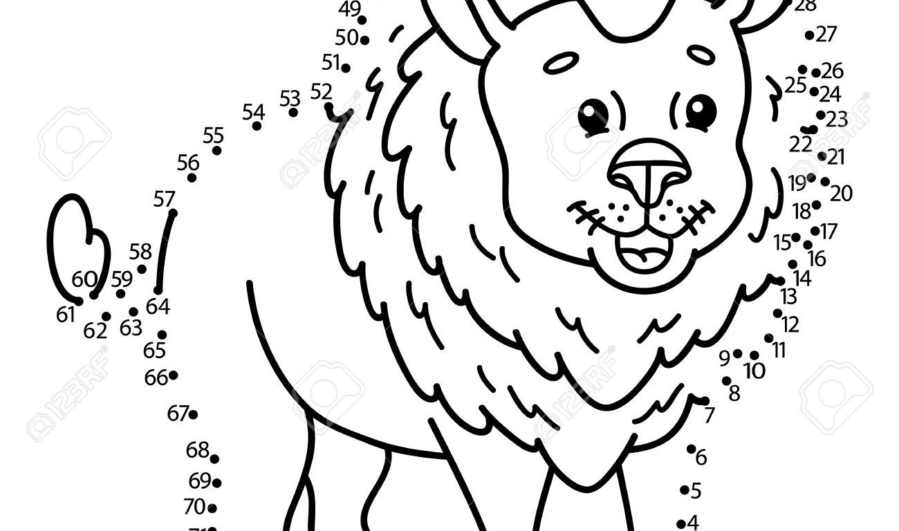 1300x768 Lion Connect The Dots Worksheets Printable For Free Dot