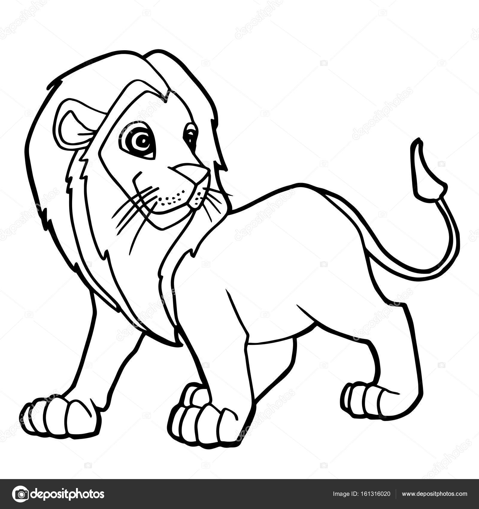 1600x1700 Cartoon Cute Lion Coloring Page Vector Stock Vector Attaphongw