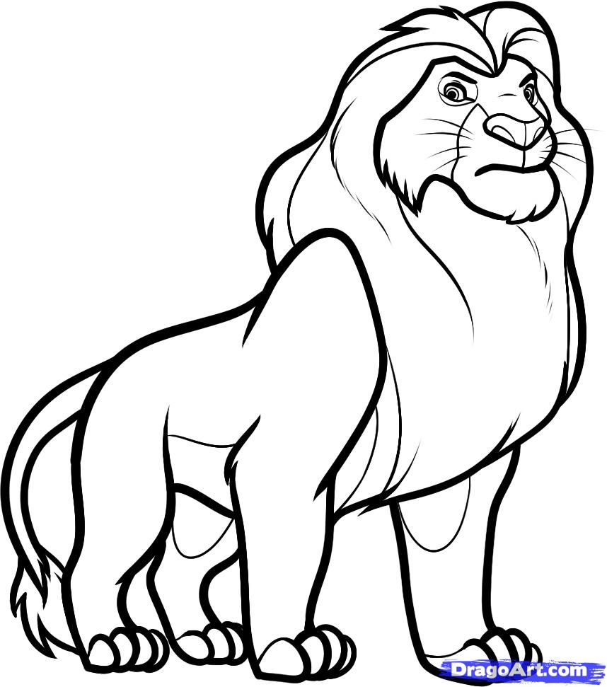 858x971 Lion Cartoon Drawing Photo How To Draw A Lion. Easy Step By Step