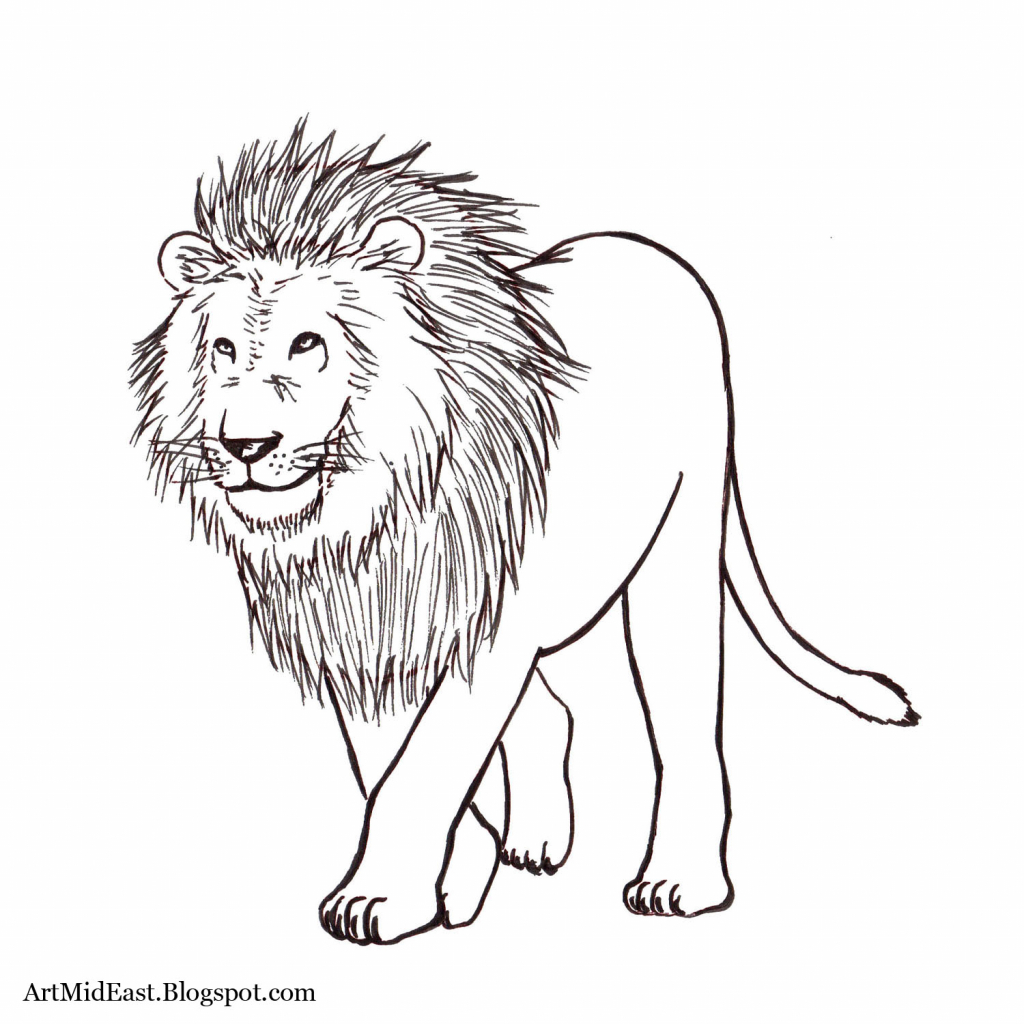 1024x1024 Lion Drawing For Kids Lion How To Draw A Lion Easy Step Step