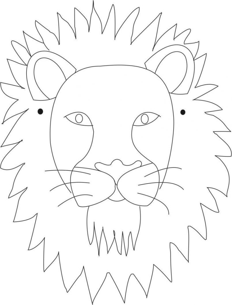 805x1059 Coloring How To Draw A Lion Face Step By Step Pencil