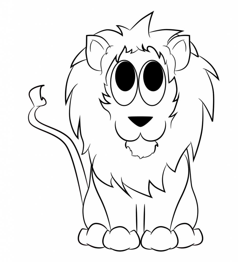 929x1024 Cartoon Drawing Of A Lion How To Draw A Cartoon Lion Step Step