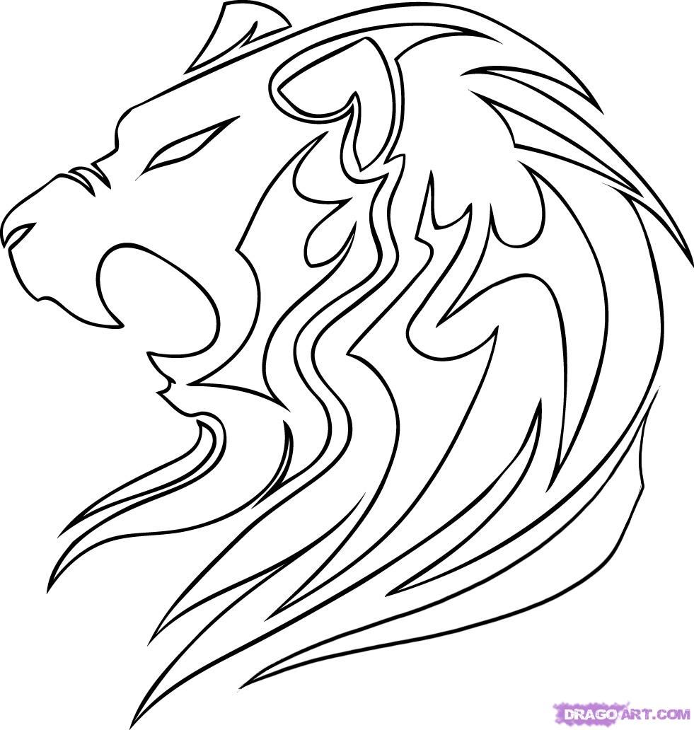 981x1032 Coloring How To Draw Lion Face Roaring Easylso How To Draw