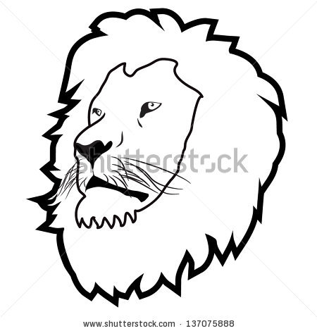 450x470 Drawn Lion Face Outline